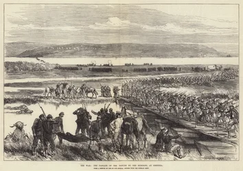 Der Krieg, der Übergang der Donau durch die Russen bei Simnitza